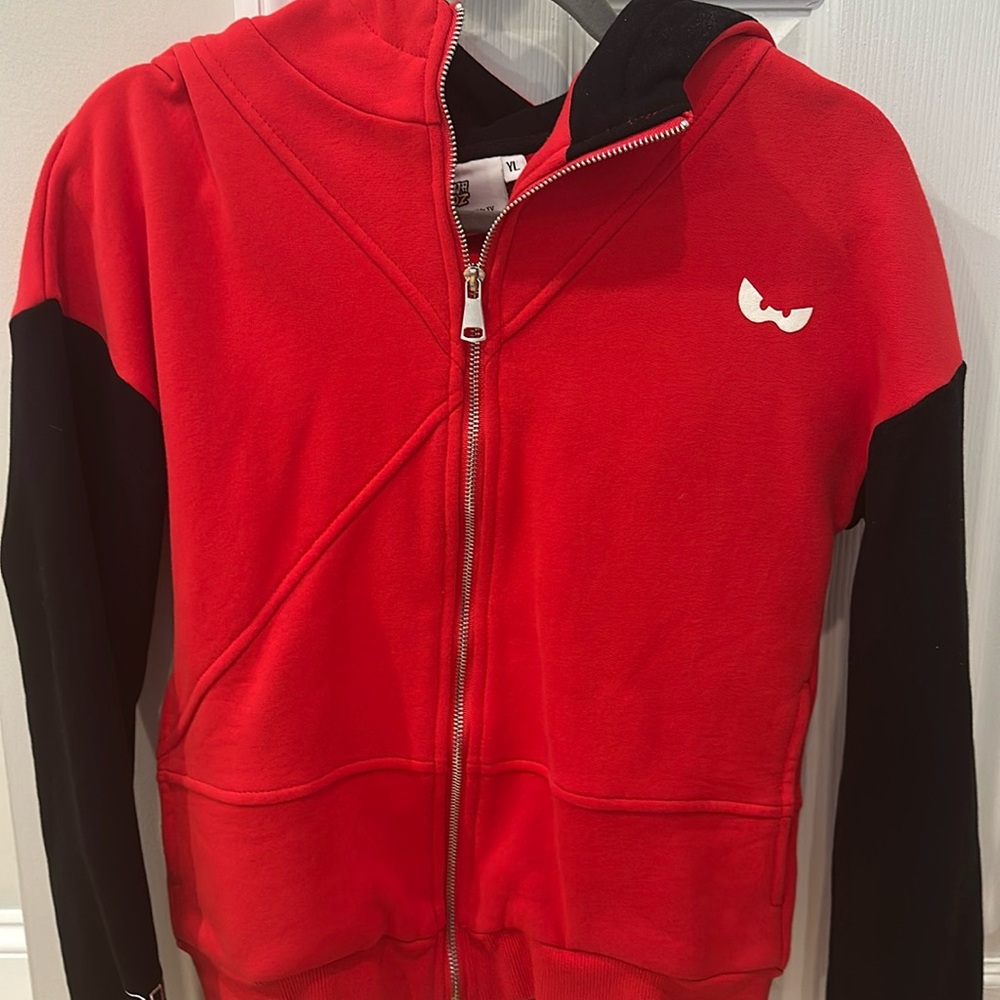 Ninja Kidz Zip-up hooded sweatshirt Red/Black Youth Large